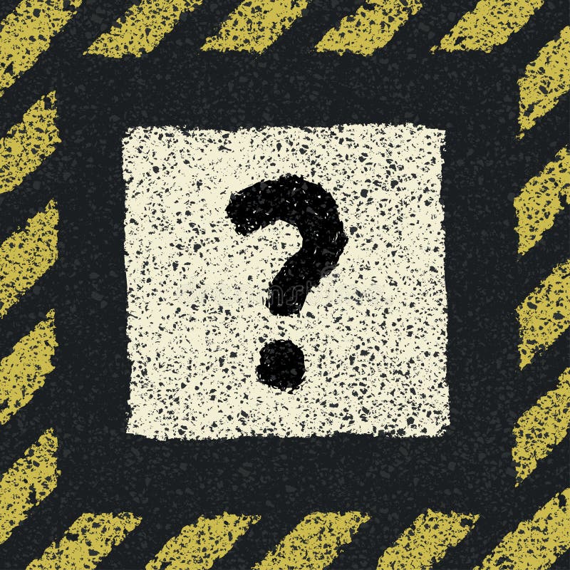 La question se connectent l'asphalte dans la trame de risque. illustration stock La question se connectent l'asphalte dans la trame de risque. illustration stock