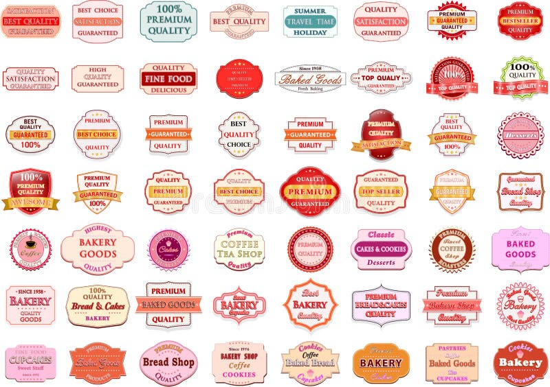 La raccolta di retro logo d'annata del forno badges ed etichette illustrazione di stock La raccolta di retro logo d'annata del forno badges ed etichette illustrazione di stock
