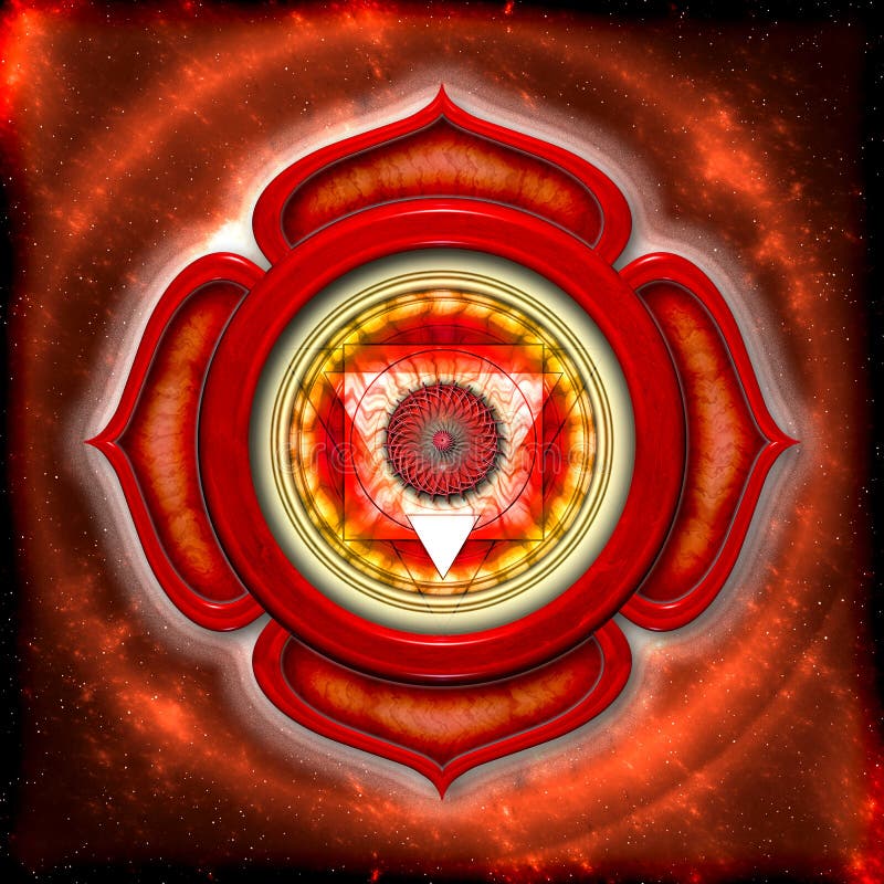 La radice Chakra illustrazione di stock La radice Chakra illustrazione di stock