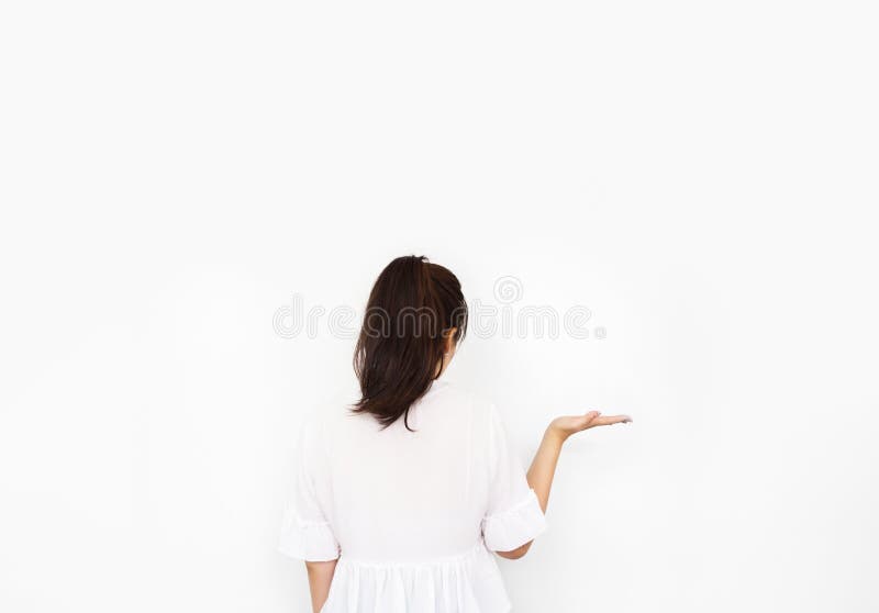 La ragazza apre un gesto di mano fotografie stock La ragazza apre un gesto di mano fotografie stock