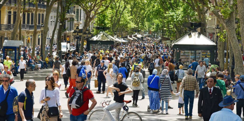 La Rambla, in Barcelona, Spain