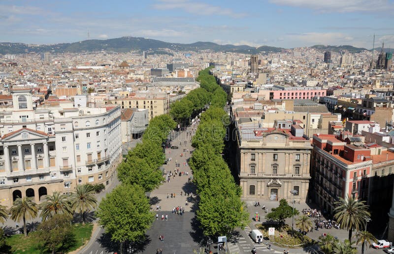 La Rambla in Barcelona, Spanien lizenzfreies stockbild La Rambla in Barcelona, Spanien lizenzfreies stockbild