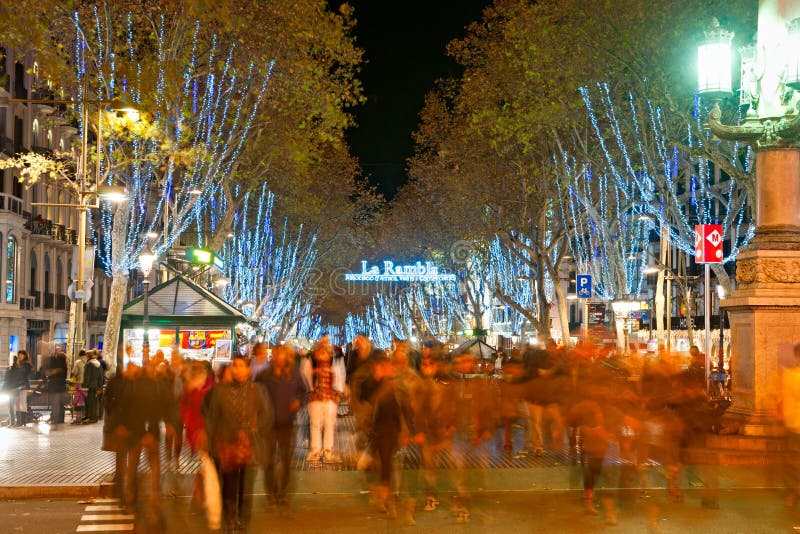 La Rambla van Barcelona, Spanje royalty-vrije stock foto La Rambla van Barcelona, Spanje royalty-vrije stock foto