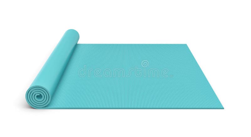La rappresentazione della metà blu ha rotolato la stuoia di yoga isolata su fondo bianco illustrazione vettoriale La rappresentazione della metà blu ha rotolato la stuoia di yoga isolata su fondo bianco illustrazione vettoriale