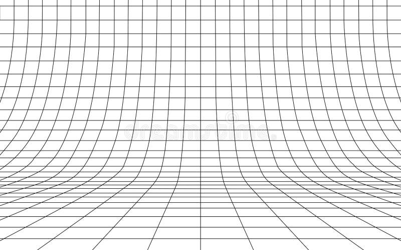 La rejilla curvó el fondo vacío en la perspectiva, ejemplo del vector
