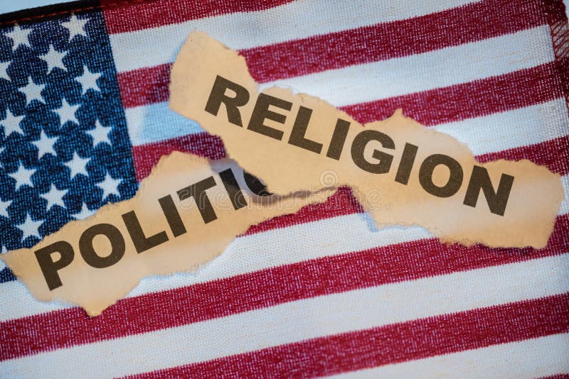 La religion de mot s'étendant au-dessus de la politique de mot sur un F américain