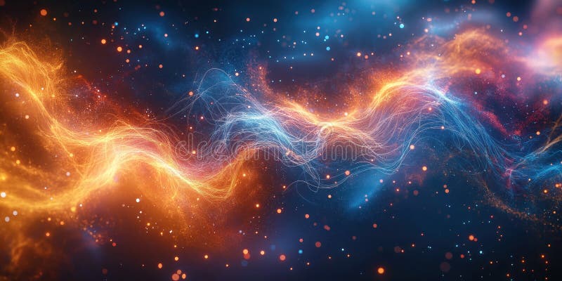 La representación abstracta de las mentes de la ayuda humana se fusiona. redes neuronales coloridas interconectadas con flujos de stock de ilustración