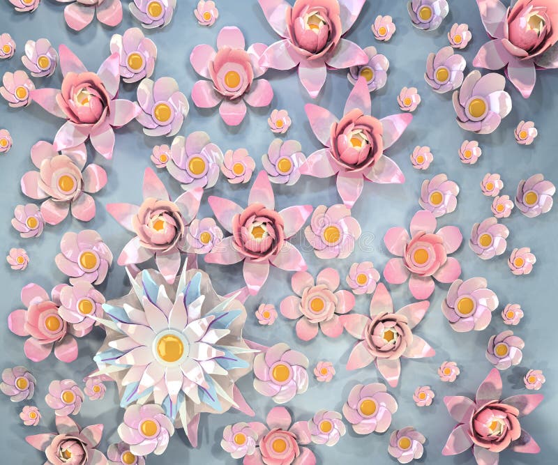 la representación 3d de la historieta estilizó las flores de loto en el agua libre illustration la representación 3d de la historieta estilizó las flores de loto en el agua libre illustration