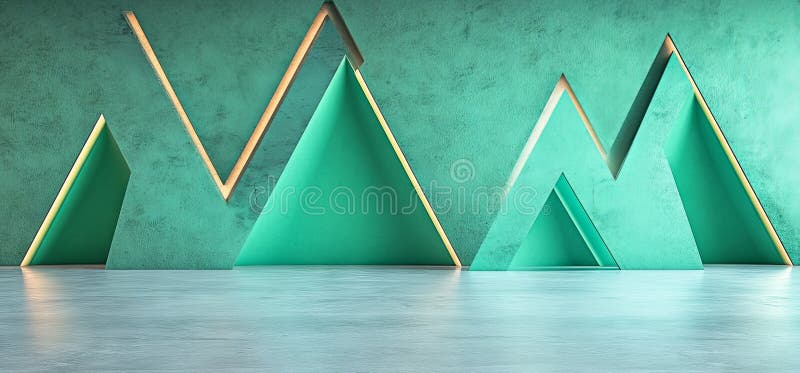 La representación 3D representa una nave espacial futurista con forma de arco triangular rodeada de neón láser eléctrico azul ilustración del vector