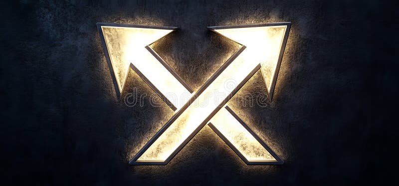 La representación en 3D representa un túnel cifi futurista neoniluminado y un pasillo de hormigón en un garaje subterráneo con stock de ilustración