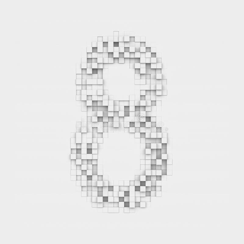La representación número 8 compuso de las tejas desiguales de la casilla blanca ilustración del vector La representación número 8 compuso de las tejas desiguales de la casilla blanca ilustración del vector