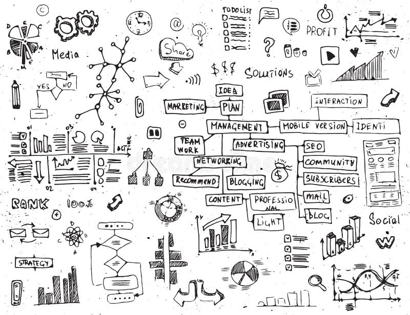 La rete sociale scarabocchia - l'insieme disegnato a mano degli elementi di media royalty illustrazione gratis La rete sociale scarabocchia - l'insieme disegnato a mano degli elementi di media royalty illustrazione gratis