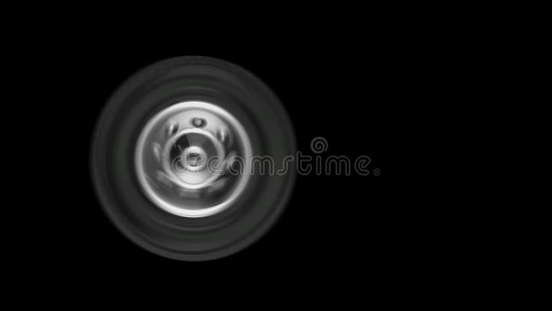 La rotation abstraite de roue sur le fond noir, 3d rendent Avec l'écran vert illustration stock