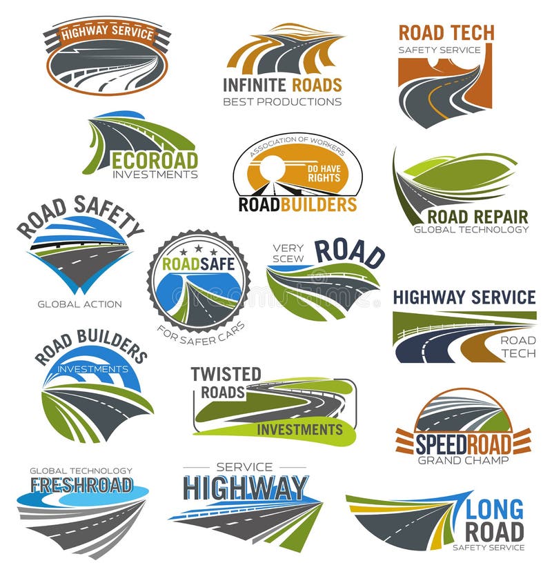 La route, la route et l'autoroute ont isolé l'ensemble de symbole illustration libre de droits La route, la route et l'autoroute ont isolé l'ensemble de symbole illustration libre de droits