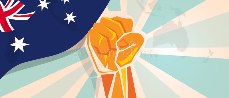 La rébellion de lutte de l'indépendance de combat et de protestation d'Australie montrent la puissance symbolique avec l'illustra illustration stock La rébellion de lutte de l'indépendance de combat et de protestation d'Australie montrent la puissance symbolique avec l'illustra illustration stock