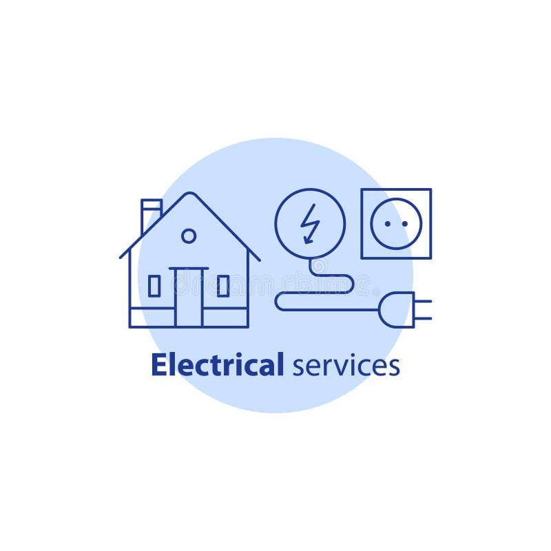 La réparation de l'électricité fonctionne, des services électriques de maison, amélioration de l'habitat, icône de course de vect
