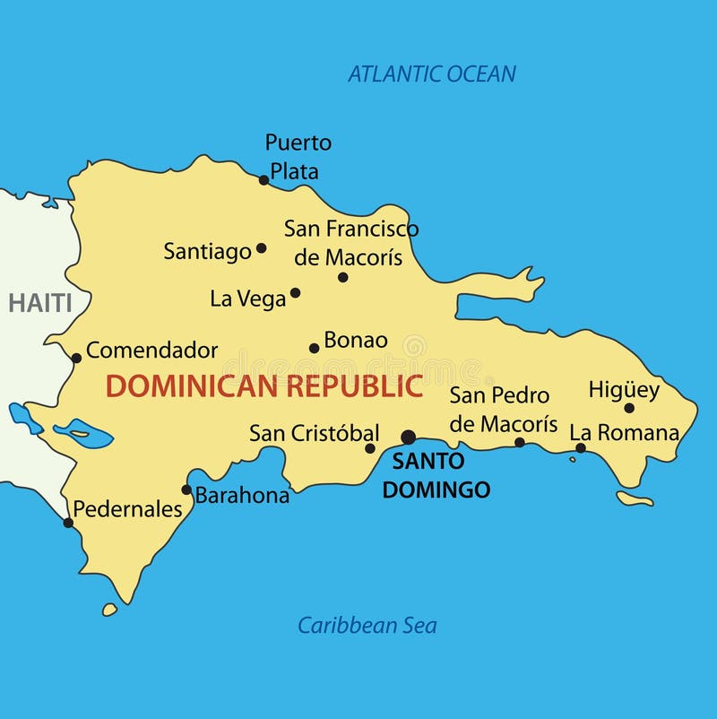 Dominican Republic - vector map of country. Dominican Republic - vector map of country