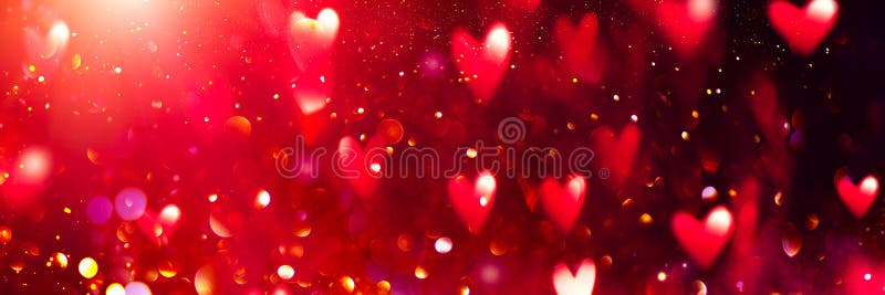 La Saint Valentin en rouge Contexte Vacances en famille de mariage abstraite Saint-Valentin En toile de fond des coeurs étincelan