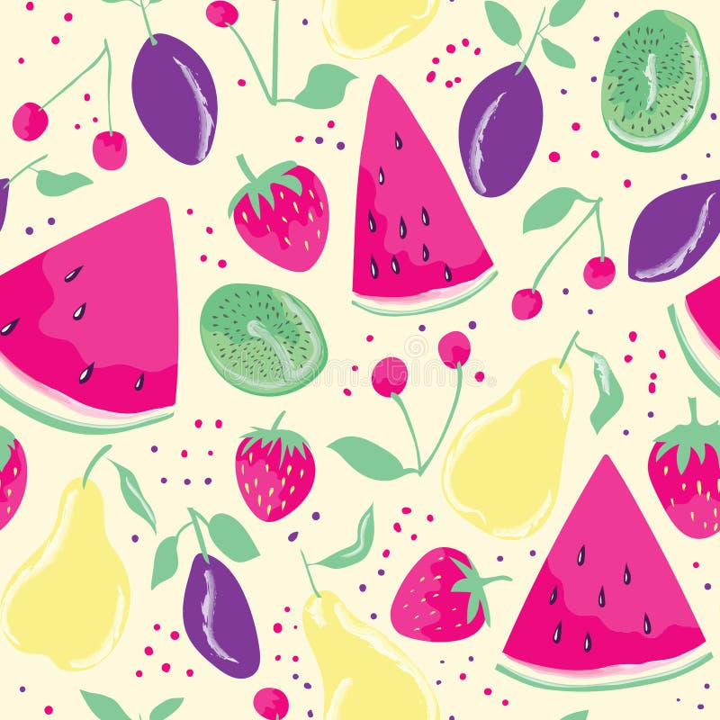 La sandía corta el modelo inconsútil ilustración del vector