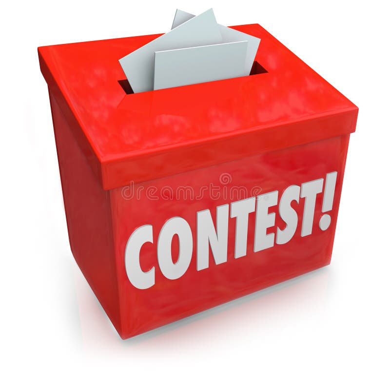 La scatola della forma di entrata di concorso entra nel premio di tombola del disegno di vittoria