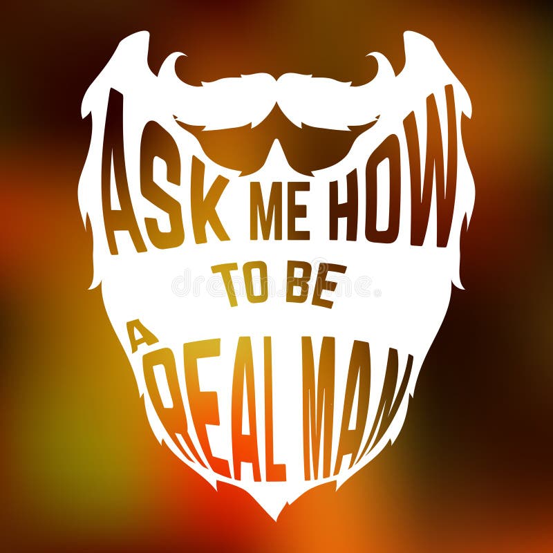 La silueta de la barba con el interior del texto me pregunta cómo ser ilustración del vector La silueta de la barba con el interior del texto me pregunta cómo ser ilustración del vector