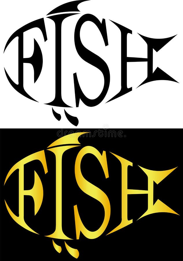La siluetta del pesce dalle lettere pesca il logo minimalistic illustrazione di stock La siluetta del pesce dalle lettere pesca il logo minimalistic illustrazione di stock