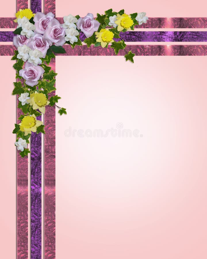 La sorgente fiorisce il bordo di Pasqua illustrazione di stock La sorgente fiorisce il bordo di Pasqua illustrazione di stock