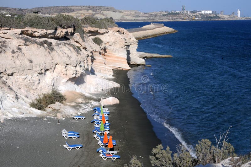 La spiaggia bianca nel Cipro immagine stock libera da diritti La spiaggia bianca nel Cipro immagine stock libera da diritti