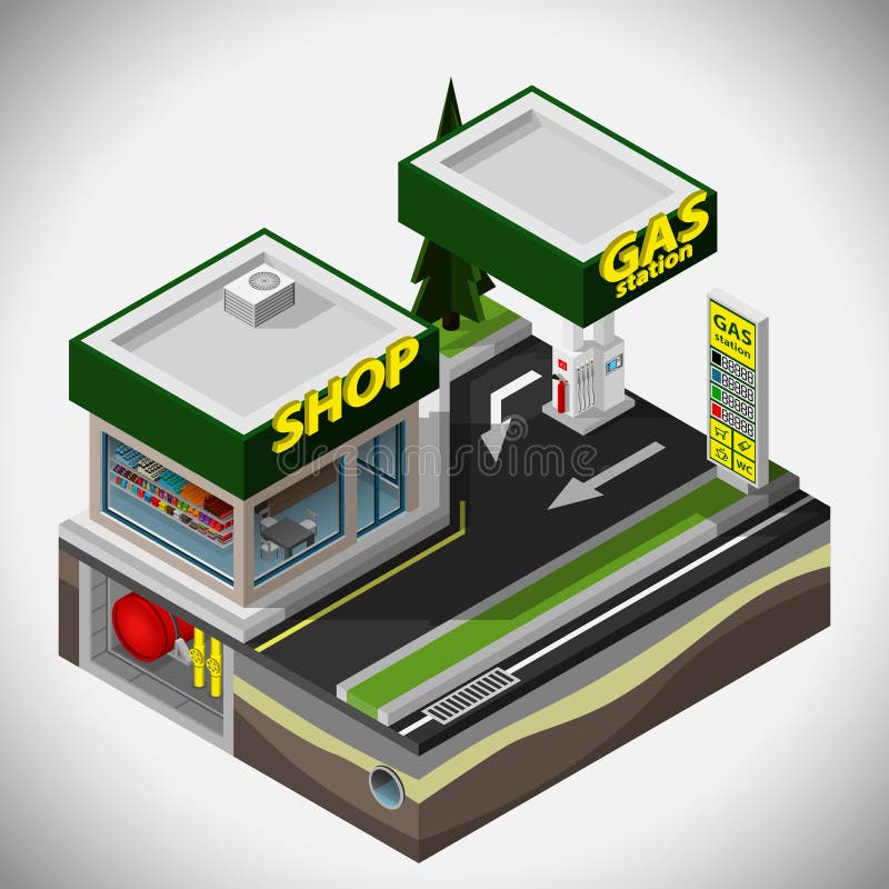 La station de carburant illustration stock La station de carburant illustration stock
