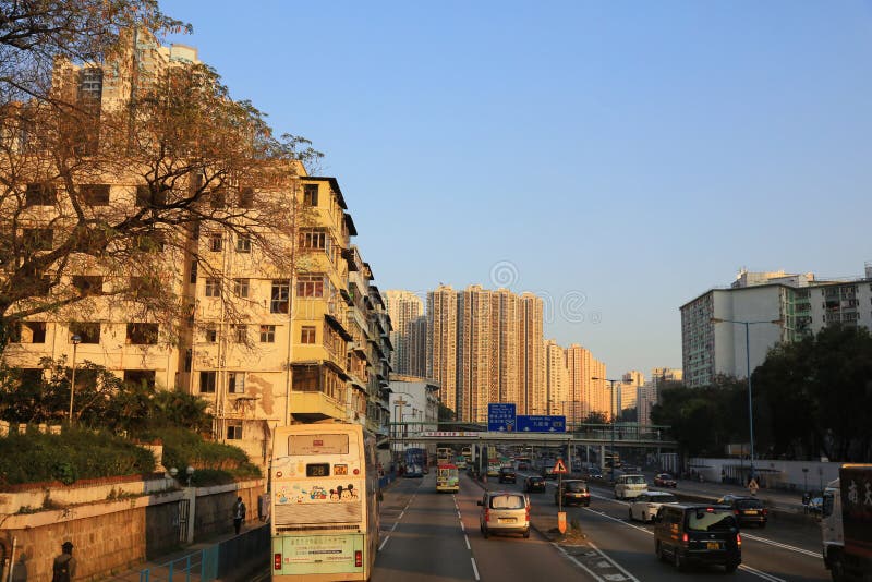 La strada principale di kowloon orientale 2017 immagini stock libere da diritti