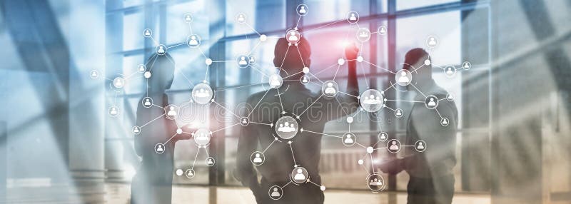 La structure d'organisation d'entreprise de concept de gestion de ressources humaines d'heure a mélangé l'écran virtuel de double image libre de droits La structure d'organisation d'entreprise de concept de gestion de ressources humaines d'heure a mélangé l'écran virtuel de double image libre de droits