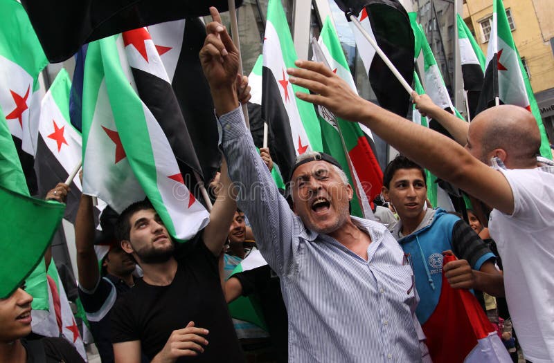 La Syrie gratuite, drapeaux syriens photographie stock La Syrie gratuite, drapeaux syriens photographie stock