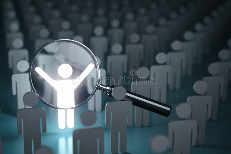 La sélection du personnel, se tiennent de la foule, différence illustration de vecteur La sélection du personnel, se tiennent de la foule, différence illustration de vecteur