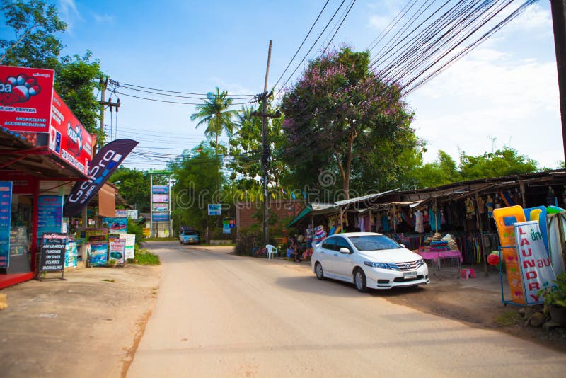 La Tailandia Koh Chang Kai Bae Beach Street immagine stock libera da diritti La Tailandia Koh Chang Kai Bae Beach Street immagine stock libera da diritti