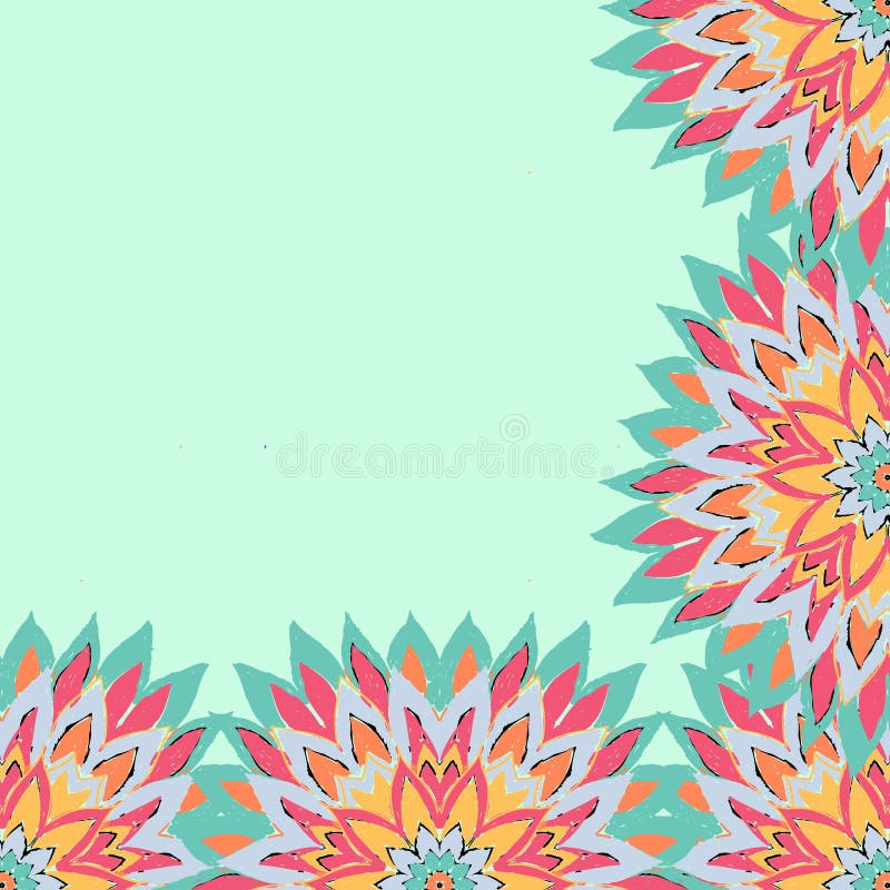 La tarjeta con las flores verdes enmarca los colores 01 del vintage ilustración del vector La tarjeta con las flores verdes enmarca los colores 01 del vintage ilustración del vector