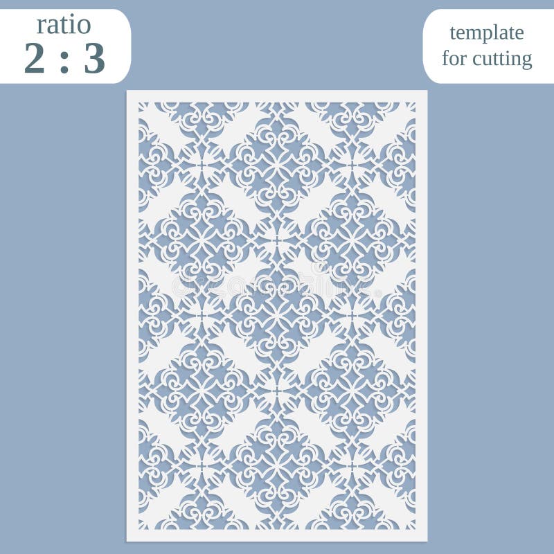 La tarjeta de felicitación a cielo abierto de papel, plantilla para cortar, invitación del cordón, el panel del metal del lasercu stock de ilustración La tarjeta de felicitación a cielo abierto de papel, plantilla para cortar, invitación del cordón, el panel del metal del lasercu stock de ilustración