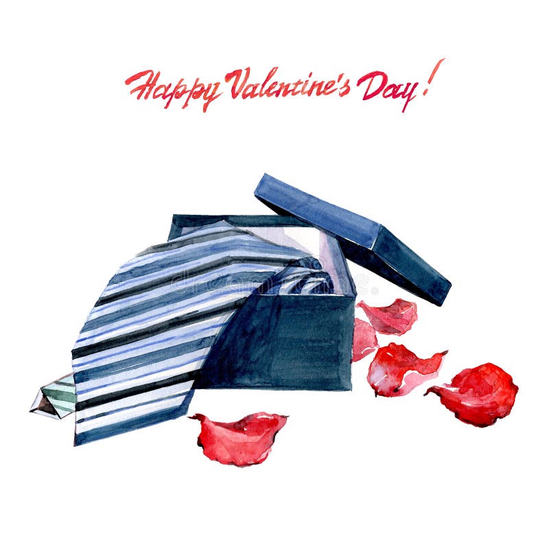 La tarjeta del día del ` s de la tarjeta del día de San Valentín de la acuarela rayó el lazo con los pétalos color de rosa stock de ilustración La tarjeta del día del ` s de la tarjeta del día de San Valentín de la acuarela rayó el lazo con los pétalos color de rosa stock de ilustración