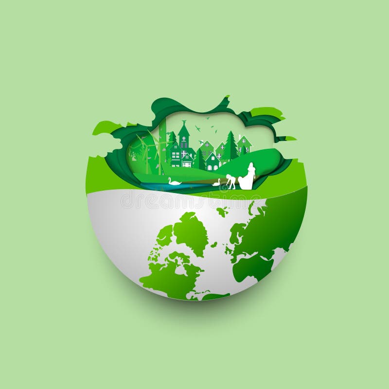 La terra verde della citt? amichevole di eco e la foresta urbana abbelliscono il fondo astratto Energia rinnovabile per ecologia illustrazione di stock La terra verde della citt? amichevole di eco e la foresta urbana abbelliscono il fondo astratto Energia rinnovabile per ecologia illustrazione di stock