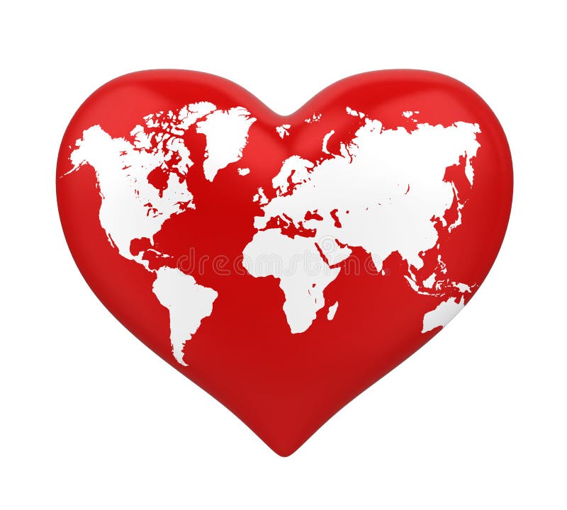 La terre en forme de coeur d'isolement illustration libre de droits