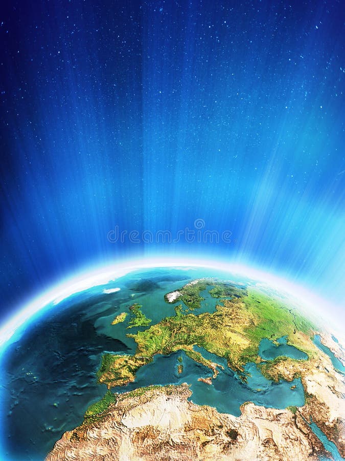 La terre rougeoyante - l'Europe illustration de vecteur La terre rougeoyante - l'Europe illustration de vecteur