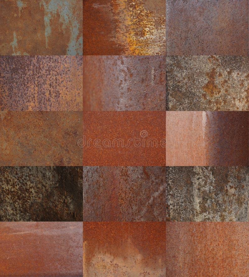 La texture rouillée en métal a placé quinze textures photos stock La texture rouillée en métal a placé quinze textures photos stock