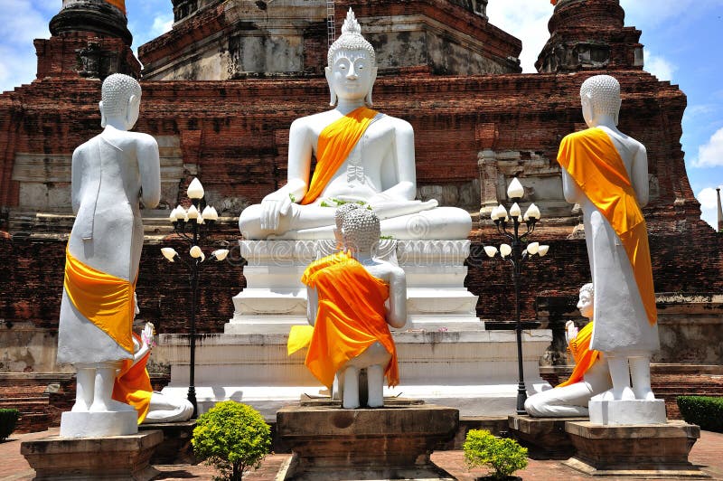La Thaïlande Ayutthaya Wat Yai Chai Mongkhon image libre de droits La Thaïlande Ayutthaya Wat Yai Chai Mongkhon image libre de droits