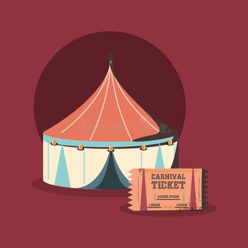 La tienda y el boleto de circo del carnaval muestran retro stock de ilustración La tienda y el boleto de circo del carnaval muestran retro stock de ilustración