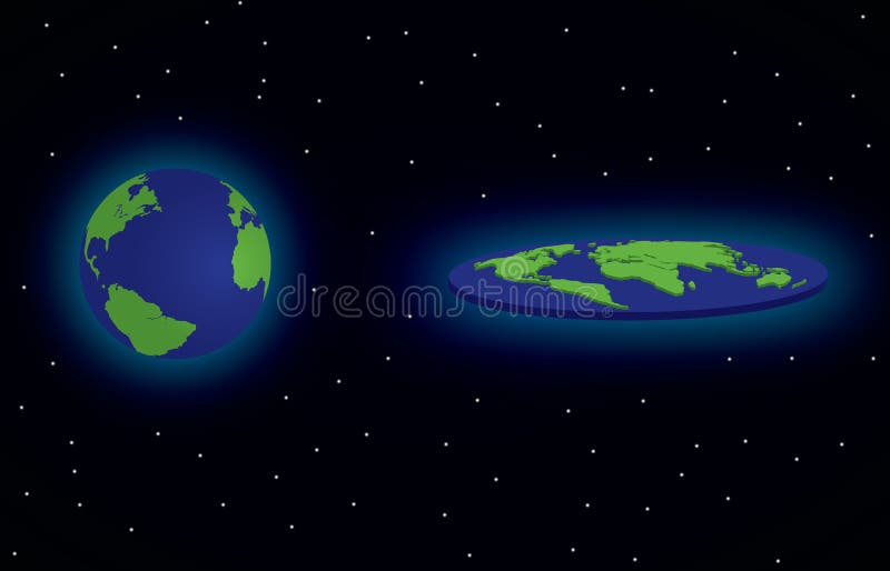 La tierra redonda y tierra plana libre illustration La tierra redonda y tierra plana libre illustration