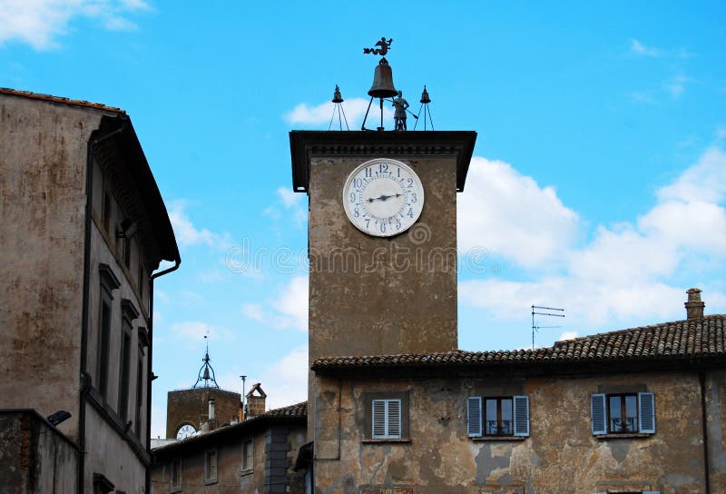 La torre del reloj de Orvieto foto de archivo libre de regalías La torre del reloj de Orvieto foto de archivo libre de regalías