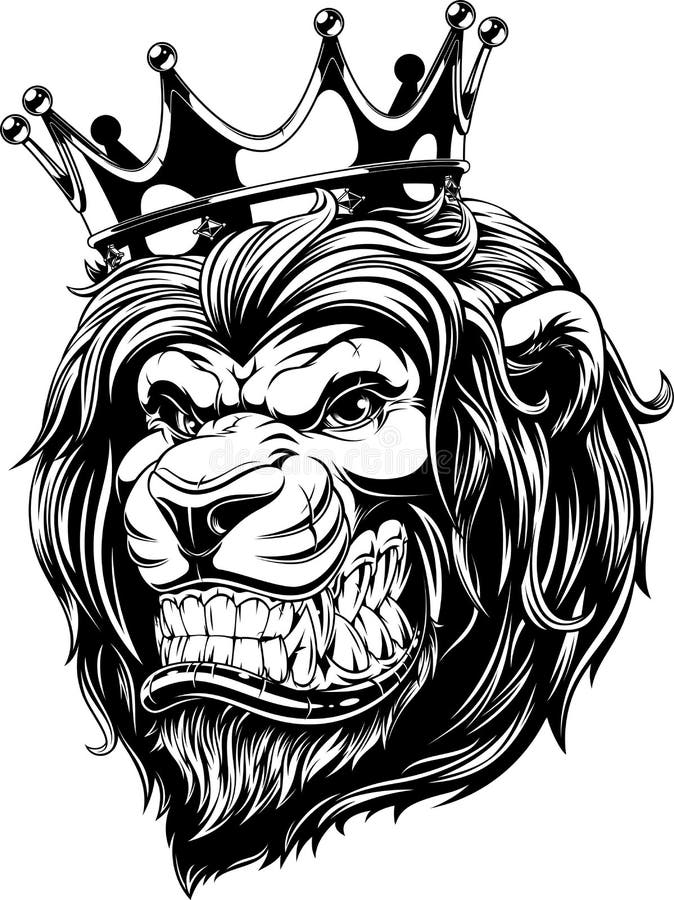 La tête d'un lion dans la couronne illustration de vecteur La tête d'un lion dans la couronne illustration de vecteur