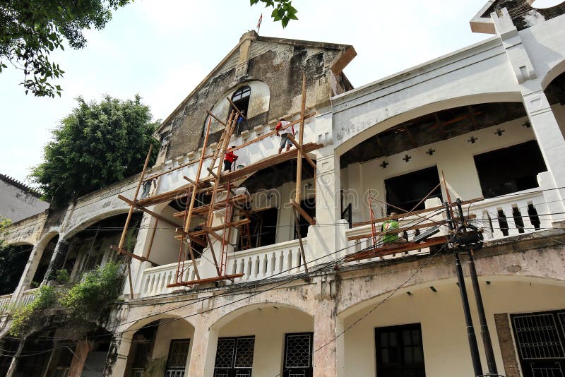 La vecchia area della citt? di Samarang sta effettuando intensivamente i rinnovamenti fotografia stock libera da diritti La vecchia area della citt? di Samarang sta effettuando intensivamente i rinnovamenti fotografia stock libera da diritti