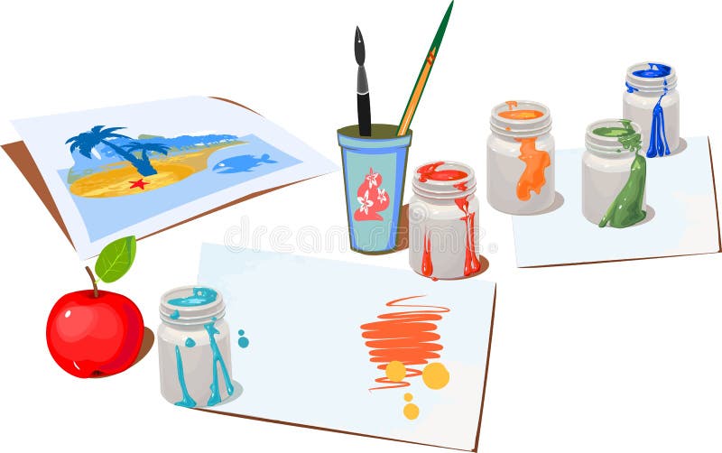 La vernice aperta buckets i colori illustrazione vettoriale La vernice aperta buckets i colori illustrazione vettoriale