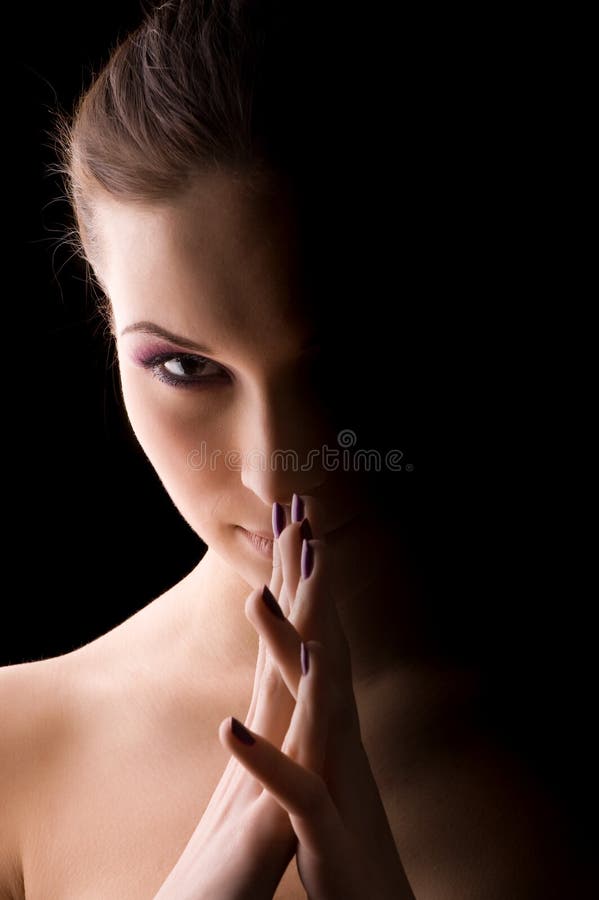 La verticale légère excessive du jeune beau femme images stock La verticale légère excessive du jeune beau femme images stock