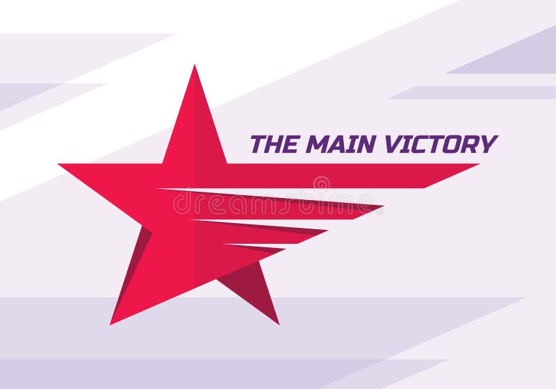 La victoria principal - vector el ejemplo del concepto de la plantilla del logotipo Muestra gráfica creativa de la estrella roja